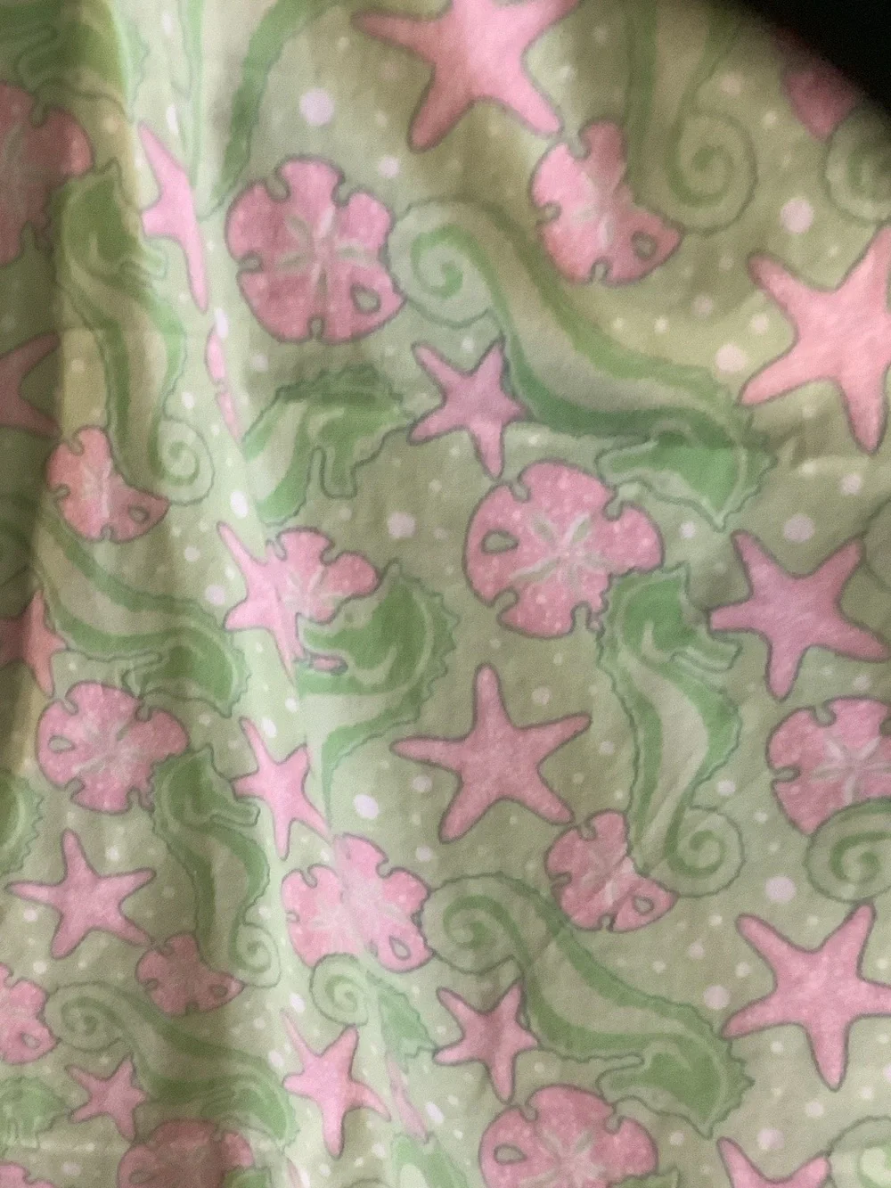 Vineyard Vines Pink & Light Green Starfish Pattern Midi Skirt